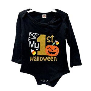 My 1st Halloween Baby Romper Black Size 90/2T  Infant Boys Girls Cute Pullover